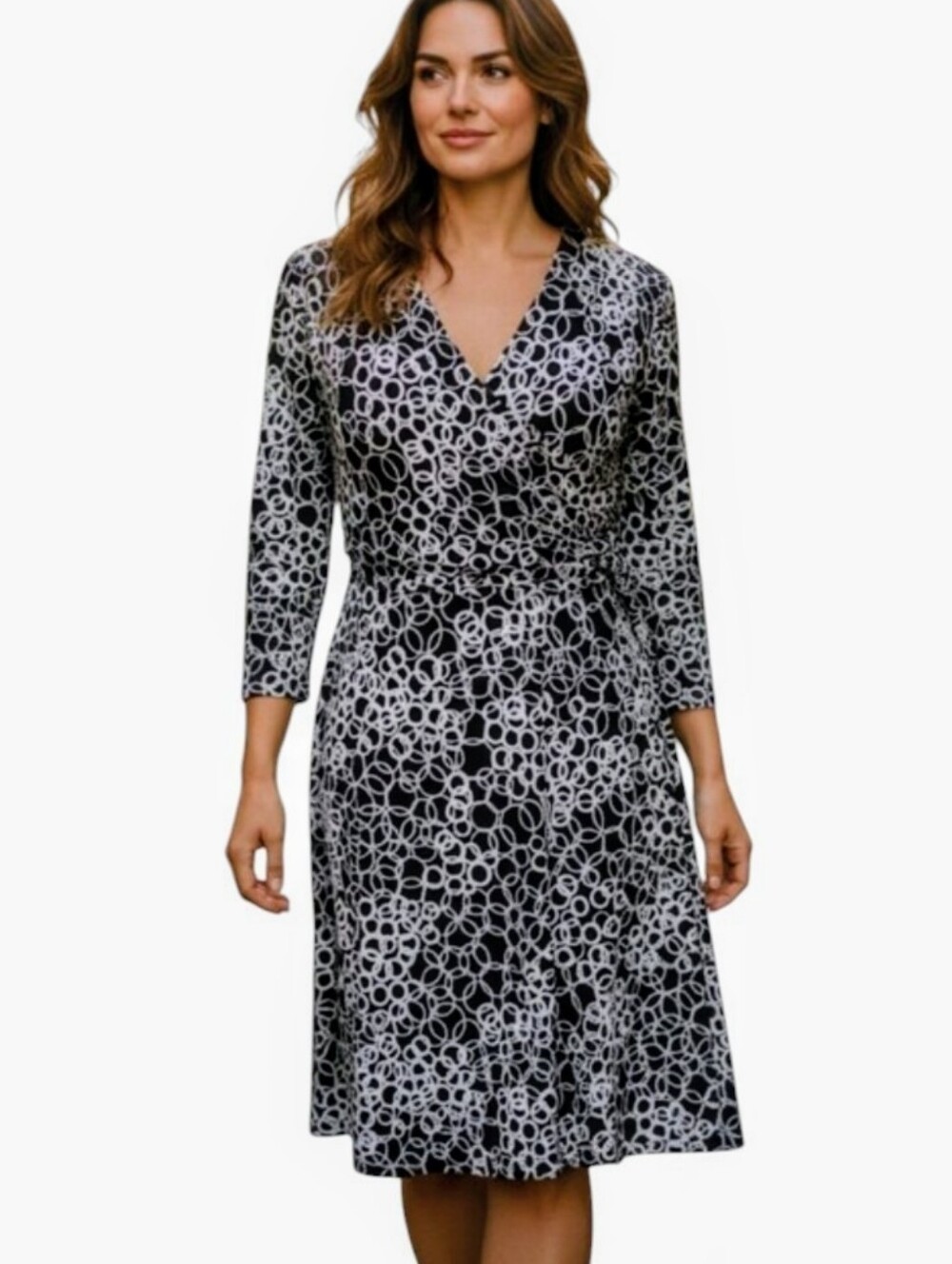 Dress En Focus Black & White Animal Print Dress sz. 8P